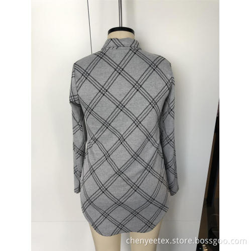 Grey temperament long sleeve shirt